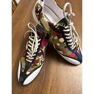 Emilio Pucci Colorful Patterned Sneakers SZ 38 (7.5-8)